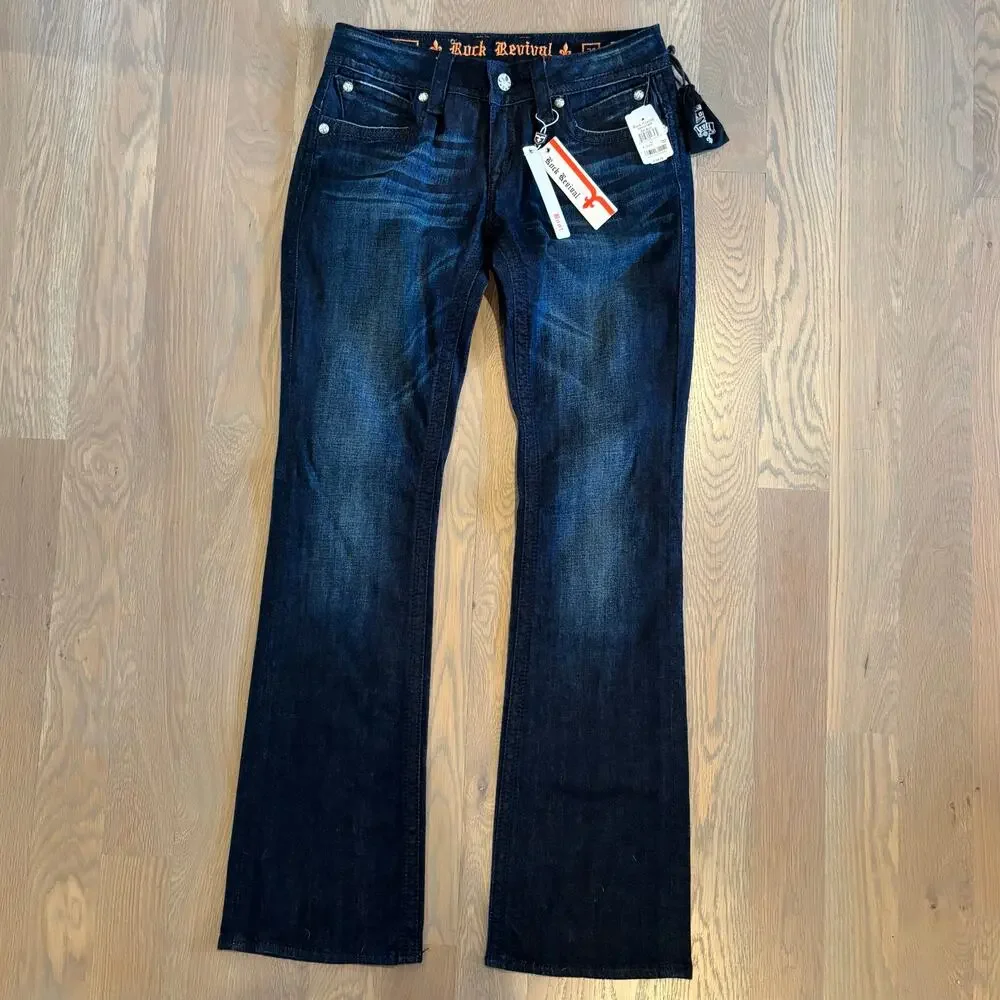 NWT Rock Revival Heather Bootcut Jeans Low Rise Y2K Rare 2010s Womens Size 30 - Picture 3 of 12
